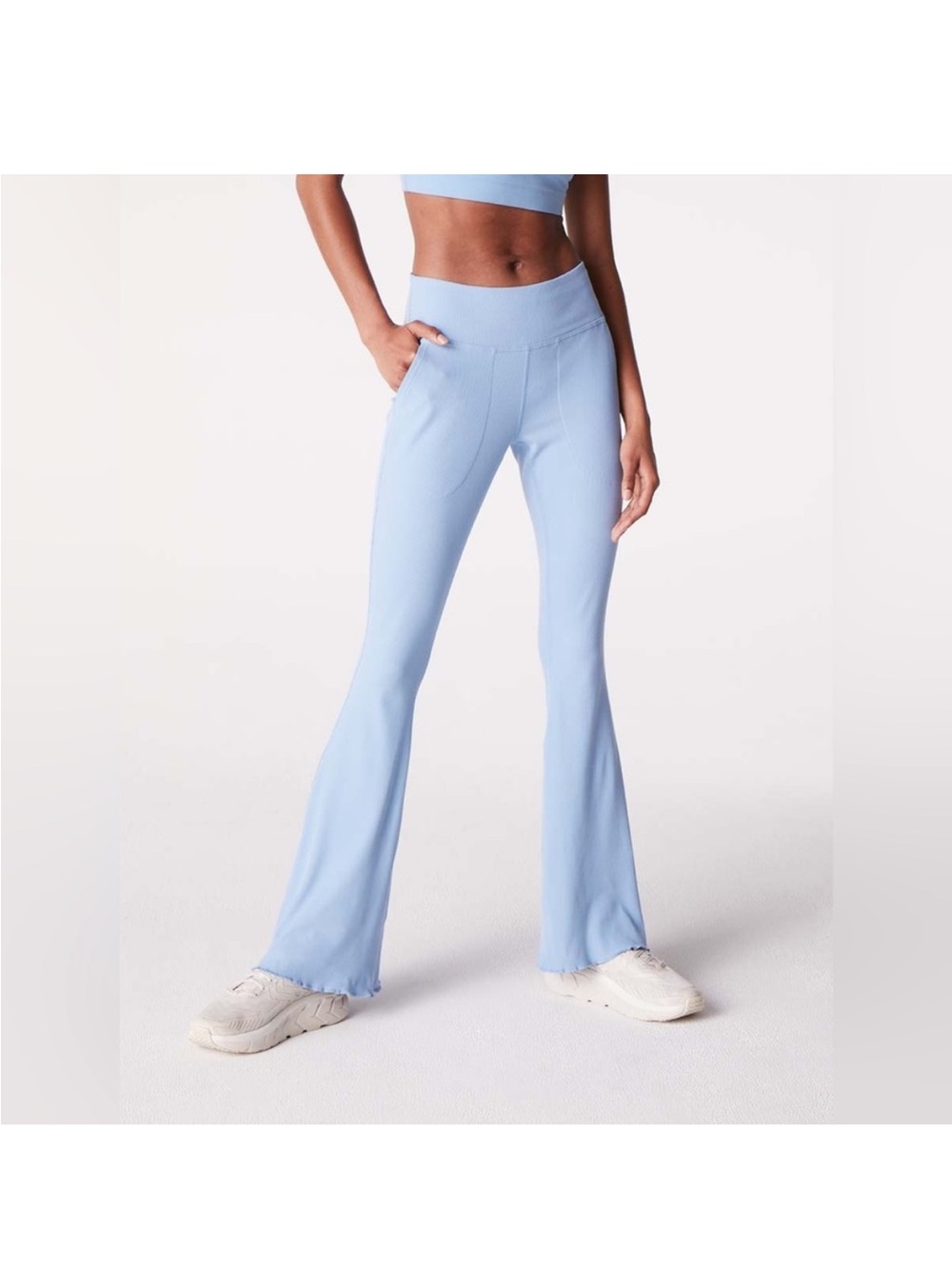 Outdoor Voices Pale Blue Flared Yoga Pants/ leggings